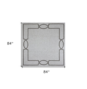 Homeroots 7' X 7' Oatmeal Ivory Geometric Hand Hooked Area Rug  Polypropylene 354106