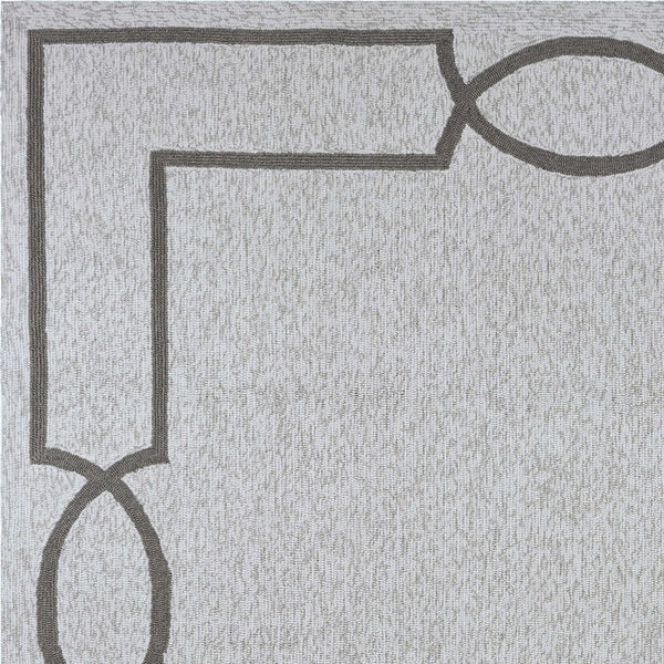 Homeroots 7' X 7' Oatmeal Ivory Geometric Hand Hooked Area Rug  Polypropylene 354106