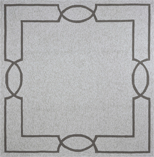 Homeroots 7' X 7' Oatmeal Ivory Geometric Hand Hooked Area Rug  Polypropylene 354106