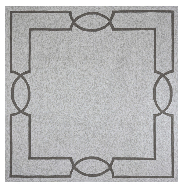 Homeroots 7' X 7' Oatmeal Ivory Geometric Hand Hooked Area Rug  Polypropylene 354106