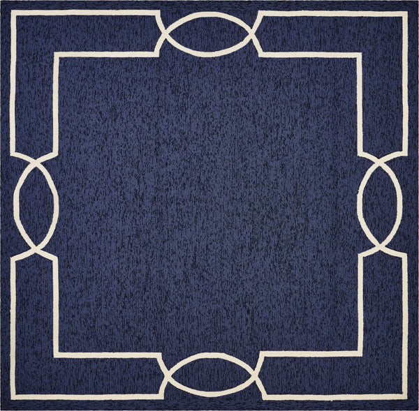 Homeroots 7' X 7' Ocean Blue Hand Hooked Area Rug  Polypropylene 354108