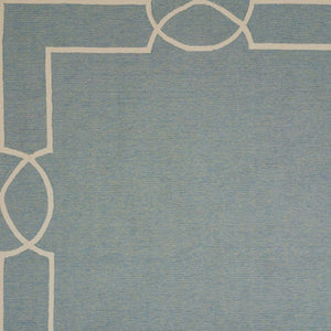 HomeRoots 7' Blue and Ivory Geometric Hand Hooked Area Rug - Modern Artistry for Stylish Spaces and Durability 7' X 7' 354110