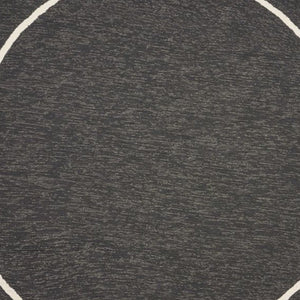 HomeRoots 7' Onyx and Ivory Geometric Handmade Area Rug for Indoor and Outdoor Spaces, Durable Design 7' Round Round 354111