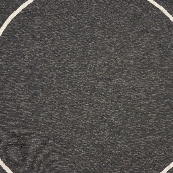 HomeRoots 7' Onyx and Ivory Geometric Handmade Area Rug for Indoor and Outdoor Spaces, Durable Design 7' Round Round 354111