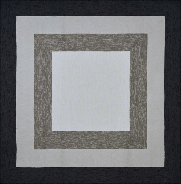 Homeroots 7' X 7' Gray Geometric Hand Hooked Area Rug  Polypropylene 354116