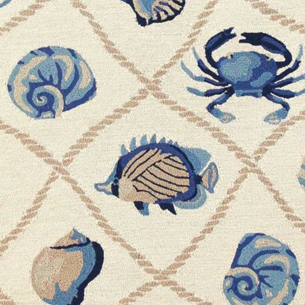 Homeroots 7' Sand Beige Round Hand Tufted Area Rug With Uv Protection  Polypropylene 354124