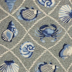 HomeRoots 8' Gray Abstract Area Rug - Stylish Indoor/Outdoor Design, Durable, Easy to Clean, Perfect for Any Space 8' Round 354125