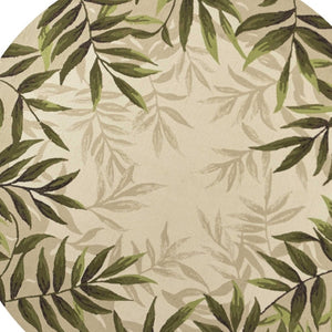 HomeRoots 8' Handmade Beige Floral Area Rug - Durable Indoor/Outdoor Comfort for Any Space, Low Maintenance Style 8' Round 354127