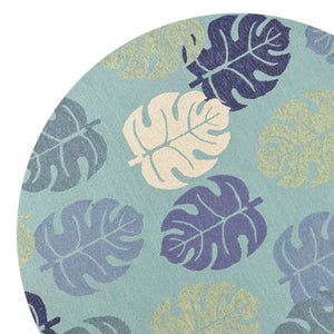 HomeRoots 7' Hand-Tufted Botanical Area Rug in Turquoise and Ivory – Elegant, Plush, and Durable Accent for Home 7' Round 354128