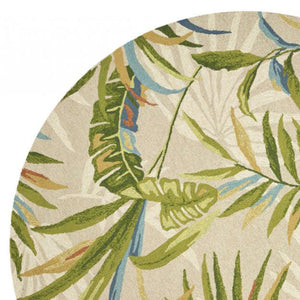 Homeroots 7' Round Uv Treated Polypropylene Sand Area Rug  Polypropylene 354133