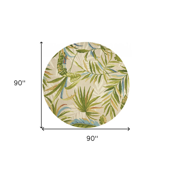 Homeroots 7' Round Uv Treated Polypropylene Sand Area Rug  Polypropylene 354133