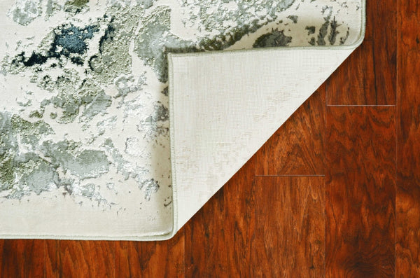 HomeRoots 8' Modern Silver and Black Abstract Area Rug - Stylish, Durable, Easy-Care Design for Busy Homes 7' X 10' 354139