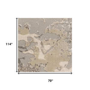 HomeRoots 9' Modern Abstract Area Rug in Sand Gray and Beige – Stylish Comfort for High-Traffic Spaces 7' X 10' 354141