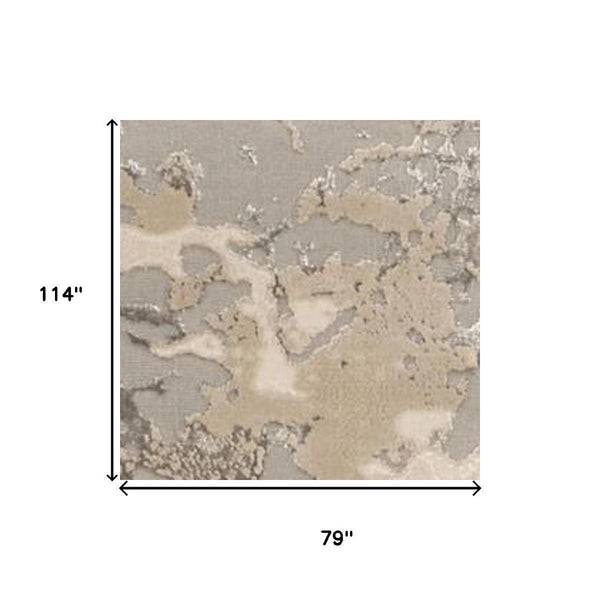 HomeRoots 9' Modern Abstract Area Rug in Sand Gray and Beige – Stylish Comfort for High-Traffic Spaces 7' X 10' 354141