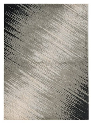 Homeroots 7' X 10' Silver Grey Machine Woven Abstract Brushstroke Indoor Area Rug  Polyester 354143