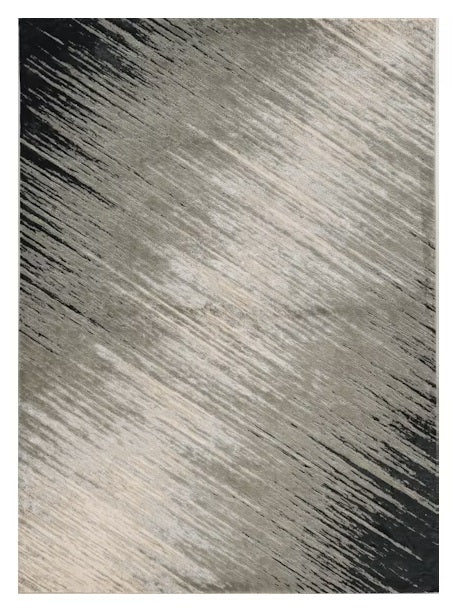 Homeroots 7' X 10' Silver Grey Machine Woven Abstract Brushstroke Indoor Area Rug  Polyester 354143