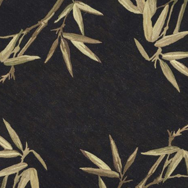 Homeroots 5' Black Round Wool Hand Tufted Area Rug  Wool 354152