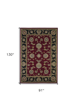 Homeroots 7' X 10'  Polypropylene Red Or  Black Area Rug  Polypropylene 354161