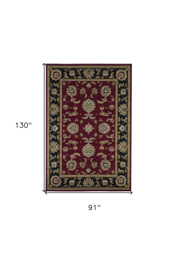 Homeroots 7' X 10'  Polypropylene Red Or  Black Area Rug  Polypropylene 354161