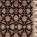 Homeroots 8' X 11' Black Ivory Machine Woven Floral Traditional Indoor Area Rug  Polypropylene 354175