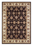 Homeroots 8' X 11' Black Ivory Machine Woven Floral Traditional Indoor Area Rug  Polypropylene 354175