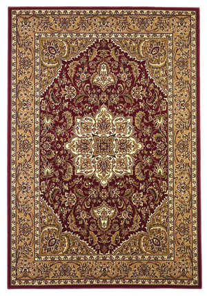 Homeroots 7' X 10'  Polypropylene Red Or  Beige Area Rug  Polypropylene 354178