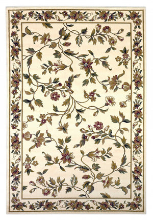 Homeroots 8' X 11' Ivory Machine Woven Floral Vines Indoor Area Rug  Polypropylene 354181
