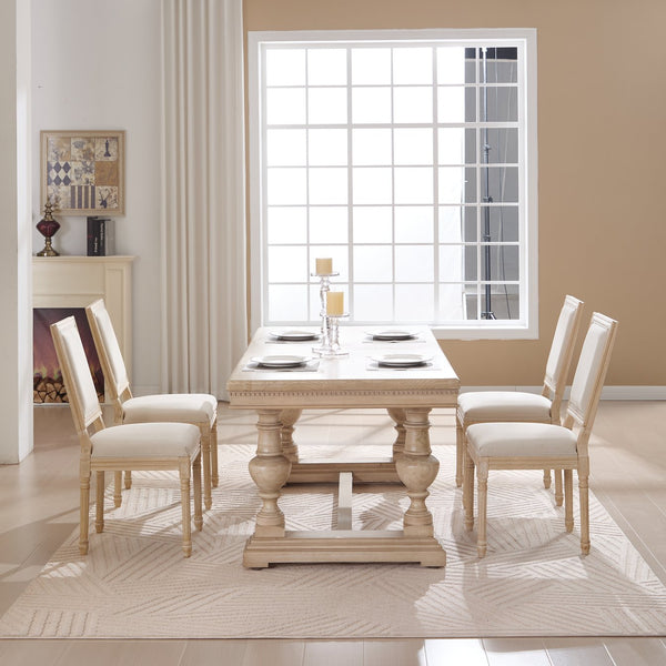 English Elm French Country Dining Chairs Set Of 2 – Elegant Upholstered Square Back, Stylish Comfort For Dining W3426P324534