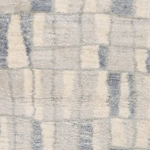 HomeRoots 9' Ivory and Blue Abstract Geometric Area Rug – Modern Elegance for Large Spaces, Durable Comfort 7' X 9' 354196