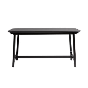 English Elm Walker Edison - Mid-Century 10015" Modern Dining Table with Trestle Base, Black Ash Veneer, Seats 4-6, Durable Design Black 65.25 L x 40.25 W x 5.5 H B185P169136