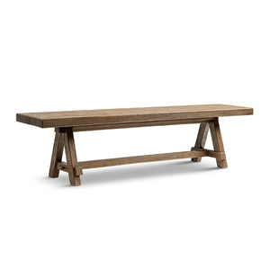 English Elm Hawthorne Reclaimed Elm Trestle Dining Bench Solid Wood Farmhouse Seat 72 Inch Brown B2719P474442