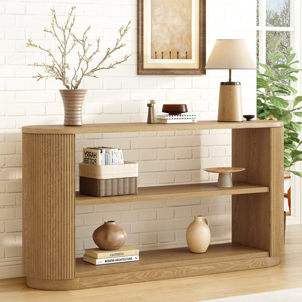 English Elm Christopher Knight Home® - Mirod Modern Console Table - Slim Entryway Sofa Table With Open Shelf & Elegant Wood Grain Design N760P281359N