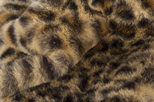 Homeroots 50" X 70" Brown And Black Faux Fur Leopard Plush Throw Blanket  Faux Fur 354555