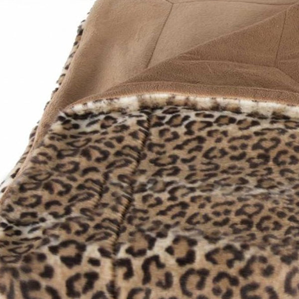 Homeroots 50" X 70" Brown And Black Faux Fur Leopard Plush Throw Blanket  Faux Fur 354555