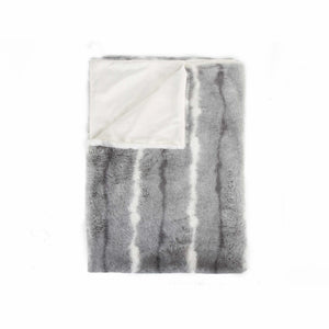 Homeroots 50" X 70" Gray And White Faux Fur Striped Plush Throw Blanket  Faux Fur 354556