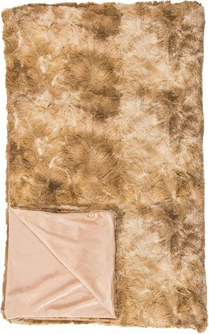 Homeroots 50" X 70" Taupe And Ivory Faux Fur Plush Throw Blanket  Faux Fur 354558