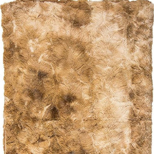 Homeroots 50" X 70" Taupe And Ivory Faux Fur Plush Throw Blanket  Faux Fur 354558