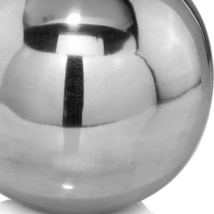 Homeroots 10" Silver Buffed Aluminum Decorative Orb  Buffed Aluminum 354596