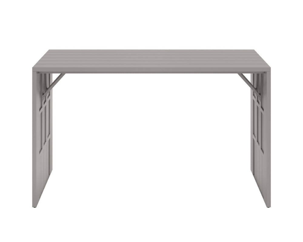 Sunpan VERIN Bar Table - Modern Greige Aluminum for Outdoor Entertaining, Stylish Design & Durability 111226