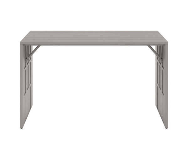 Sunpan VERIN Bar Table - Modern Greige Aluminum for Outdoor Entertaining, Stylish Design & Durability 111226