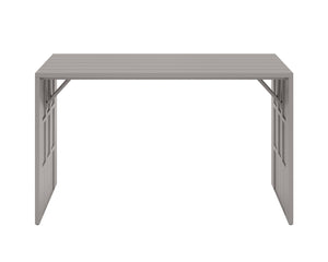 Sunpan Verin Modern Bar Table - Stylish Powder Coated Aluminum for Outdoor Spaces with Waterfall Edge Design Greige