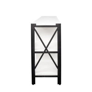 English Elm Tv Stand For Living Room - Industrial Farmhouse 80-Inch Tv Console With Open Shelves & Mesh Door Storage W331S00121-GIGA