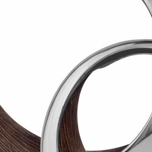 Homeroots 16" Silver And Brown Buffed Aluminum Tabletop Sculpture  Buffed Aluminum 354603