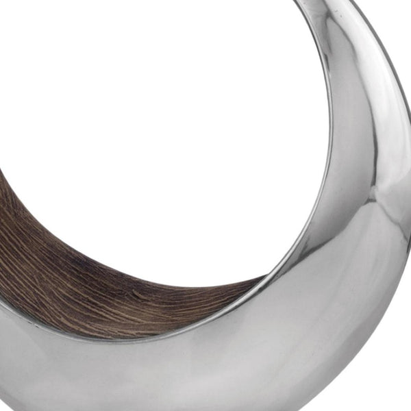 HomeRoots 11" Modern Two-Tone Aluminum Decorative Bowl – Sculptural Centerpiece for Stylish Home Decor Accents 11 354604