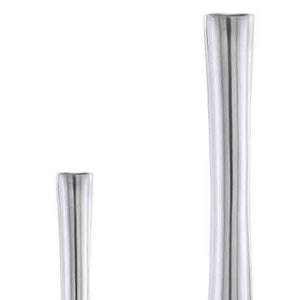 Homeroots Set Of Two Silver Aluminum Novelty Table Vases  Aluminum 354606