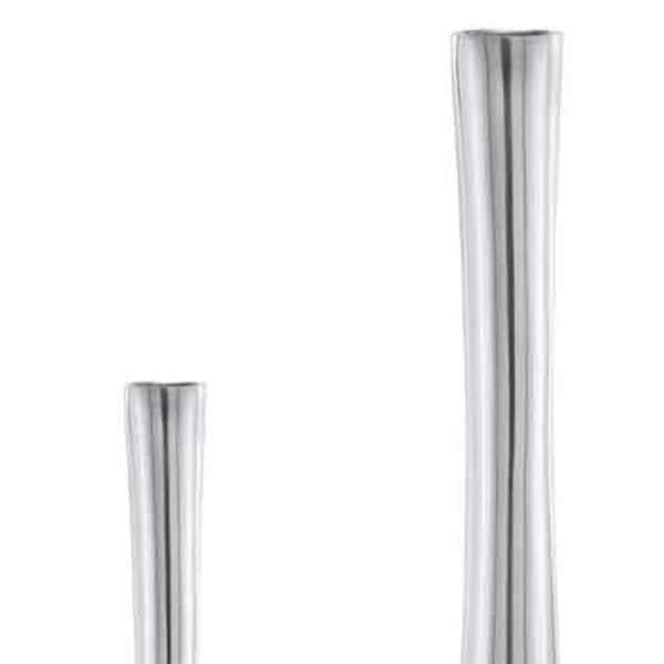Homeroots Set Of Two Silver Aluminum Novelty Table Vases  Aluminum 354606