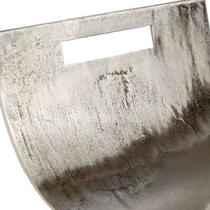 Homeroots 17" Brushed Silver Modern Magazine Basket  Aluminum 354612