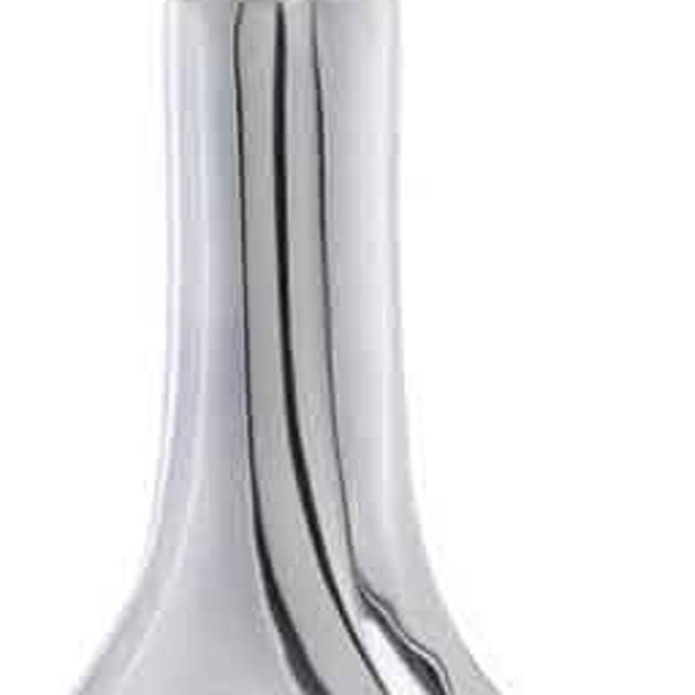 HomeRoots Set of Two Modern Silver Aluminum Table Vases with Geometric Cutout for Stylish Home Decor 354613