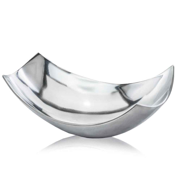 Homeroots 17" Silver Aluminum Scoop Centerpiece Bowl   354614