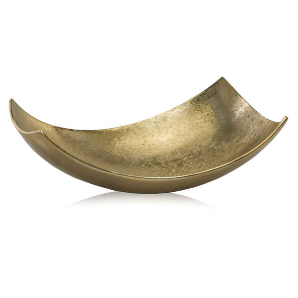 Homeroots 17" Gold Aluminum Scoop Decorative Bowl  Aluminum 354616